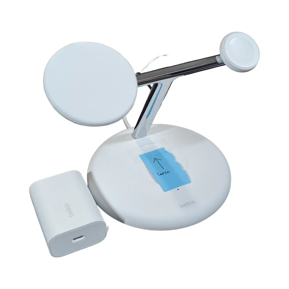 Bb.P* Belkin Boost Charge Pro 3-in-1 Magsafe Charging Stand QI2 White Read⬇️‎